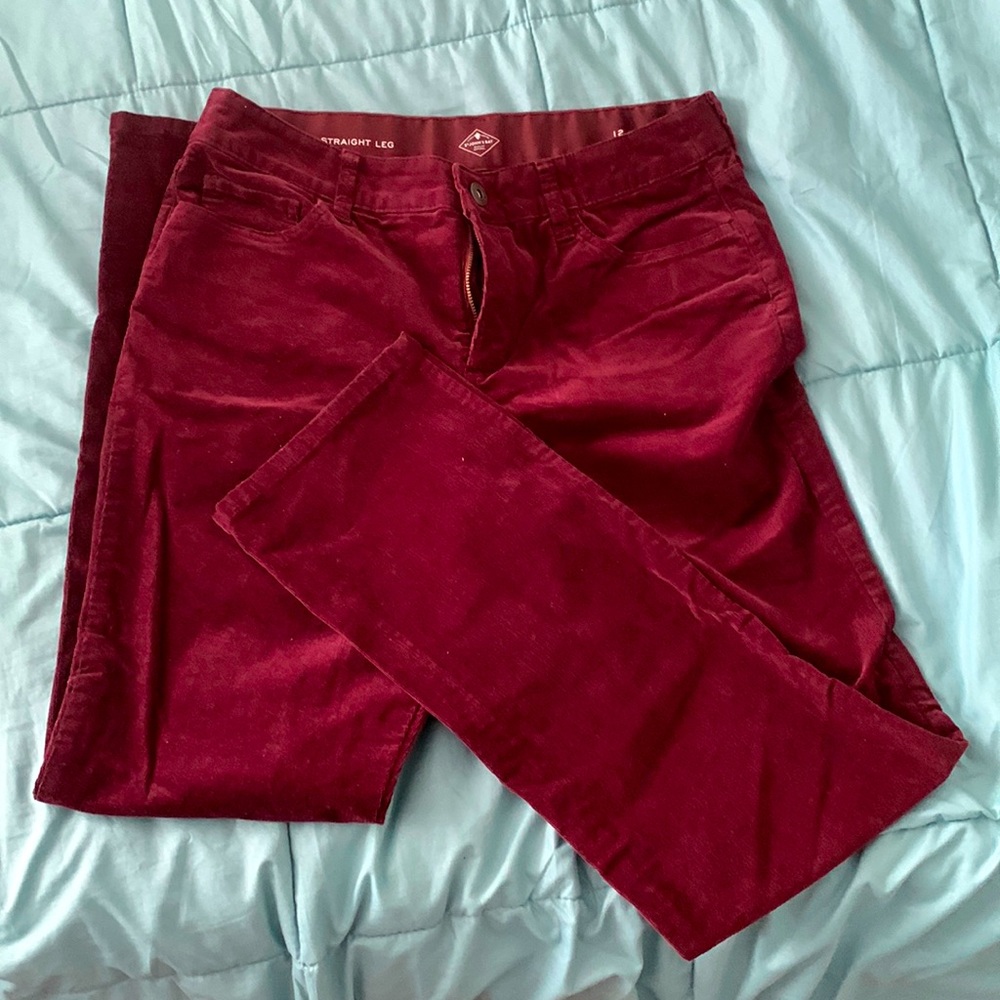 Like new burgundy corduroy pants.